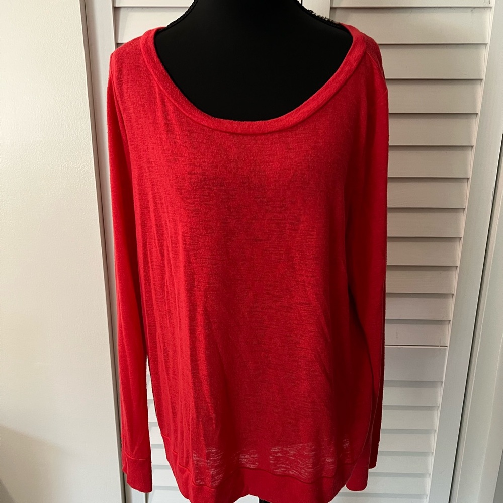 Victoria's Secret Bold Red Long Sleeve Blouse